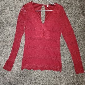 Dark Red BKE boutique long sleeve